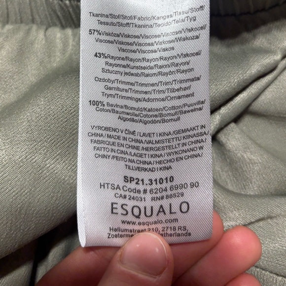 Esqualo Khaki Cargo Soft Comfy Elastic Waistband Pockets Jogger Pants Size 10 - Picture 9 of 9